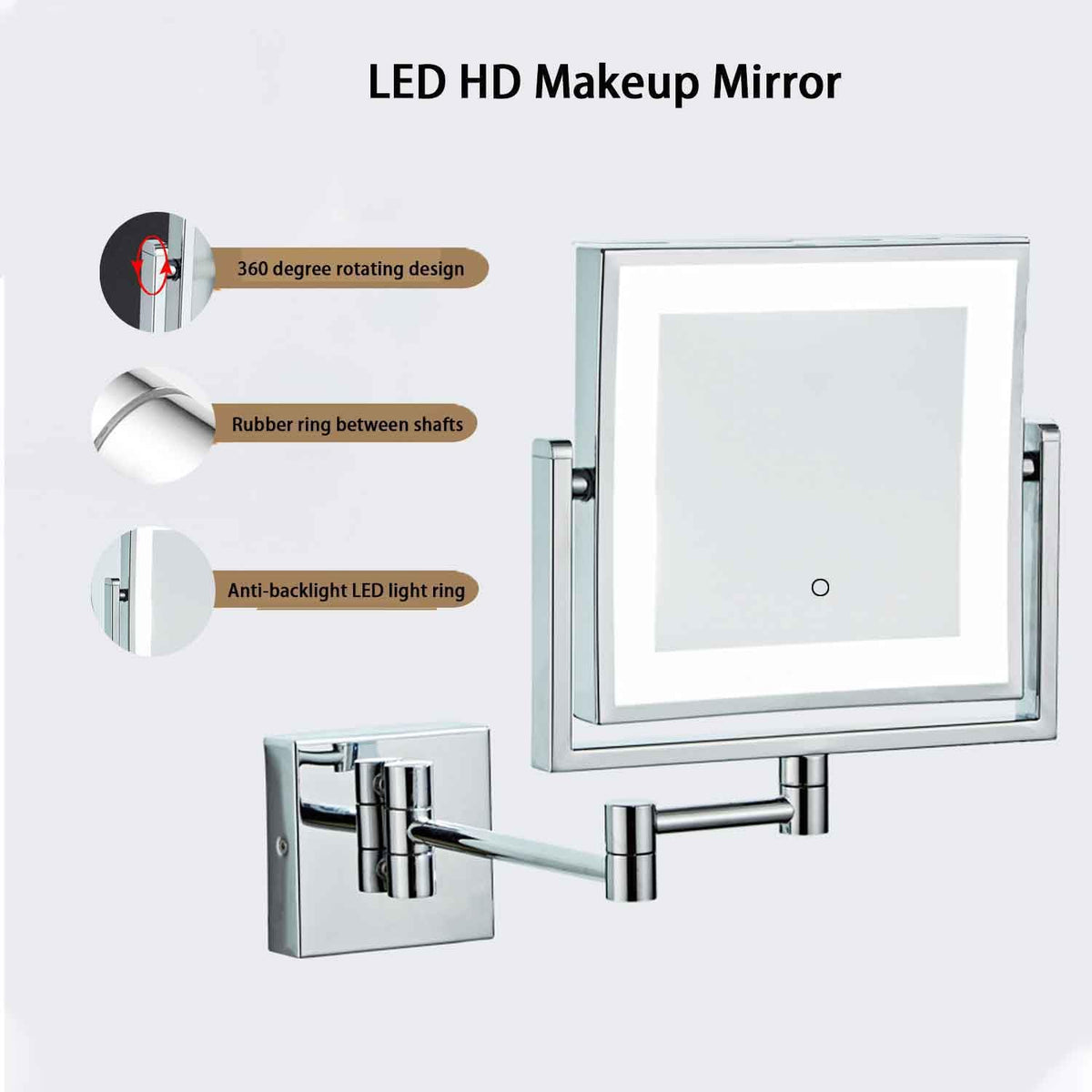 Wall Mounted Makeup Mirror with Lights Bathroom Beauty - Premium Selection Official Imagery - 6