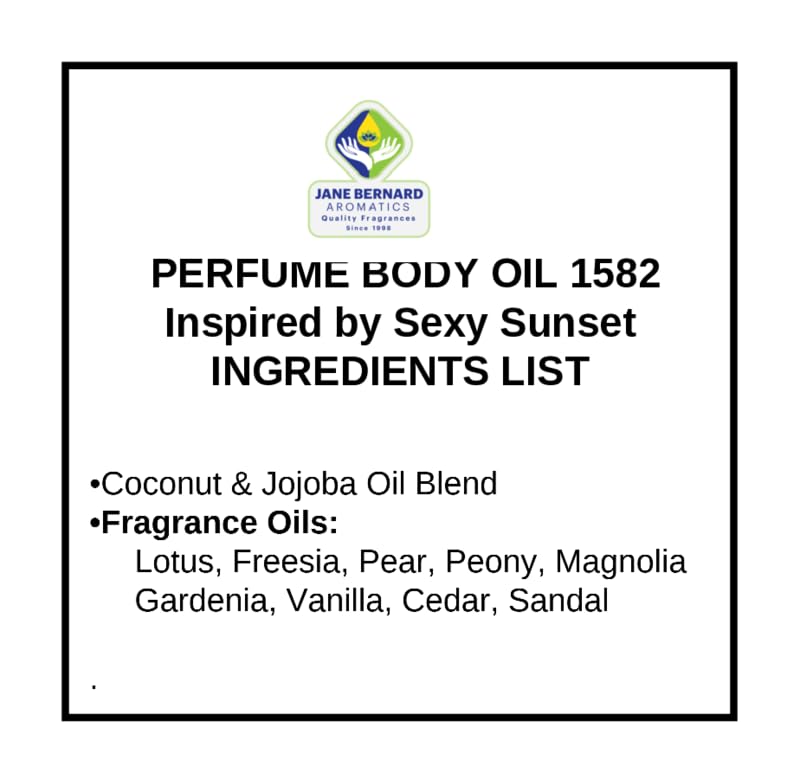 No. 1582 Perfume Body Oil – Inspired by Sexy Sunset Type, 10ml - Product Imagery