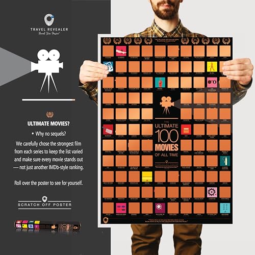 Travel Revealer Bundled - 100 Movie Scratch Off Poster + 63 - Product Imagery
