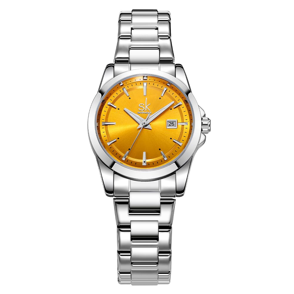 SHENGKE Minimalist Fashionable Color Dial Watches for Women - Product Imagery