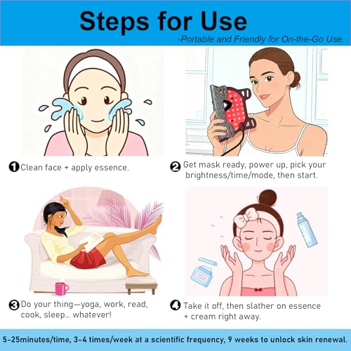 Red Light Therapy Mask for Face, Black - Product Imagery