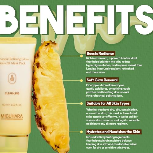 MIGUHARA Pineapple Refining Glow Peel-Off Mask Pack, Facial Mask - Product Imagery