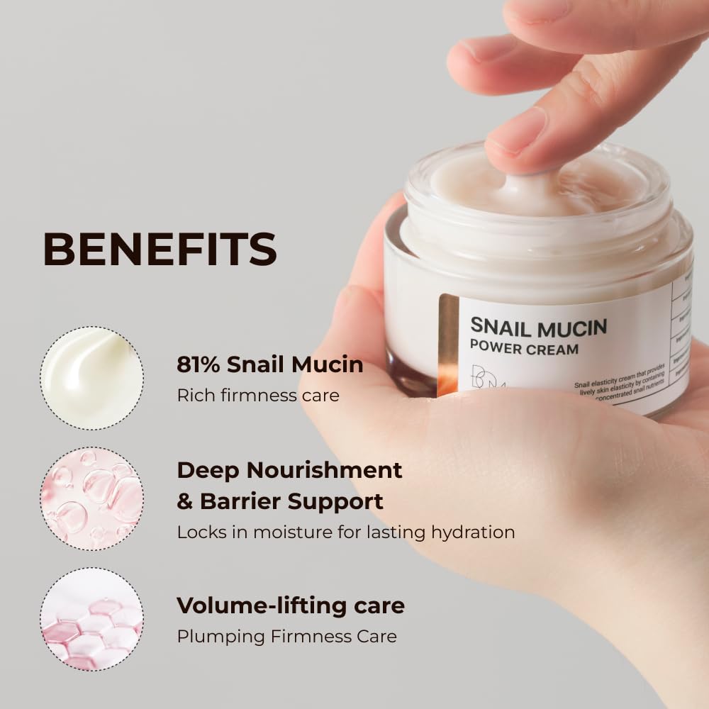 BOM Snail Mucin Power Cream 1 69 fl oz - BOM Official Imagery - 4