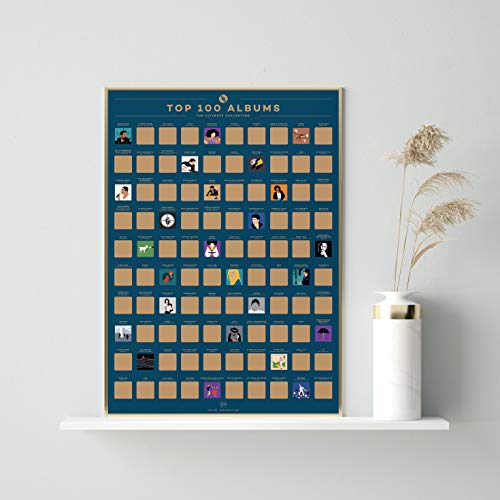 100 Albums Scratch Off Poster - Top Music of All Time Bucket - Product Imagery