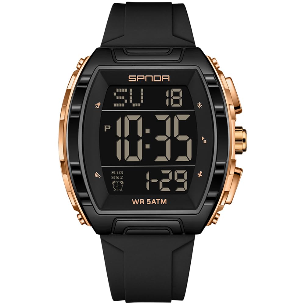 PASOY Men s Tactical Digital Sport Watch Silicone Strap - PASOY Official Imagery - 4