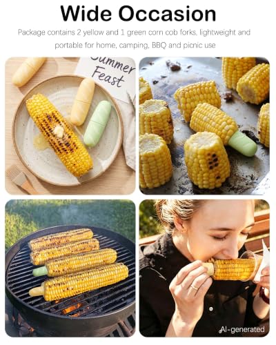 3 Pack Corn Holders with Magnet, Heat Resistant Corn On The Cob - Product Imagery