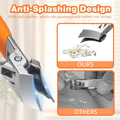 Wide Jaw Opening Anti-Splash Slanted Nail Clipper, Fingernail - Product Imagery