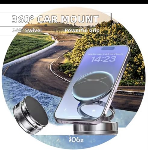 Magnetic Car Phone Mount Holder Dashboard 360° Rotation Strong - Product Imagery