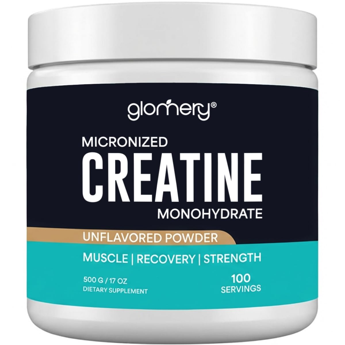 Glomery Creatine Monohydrate Powder Micronized, 100 Servings, Pur - Glomery Official Product View 1