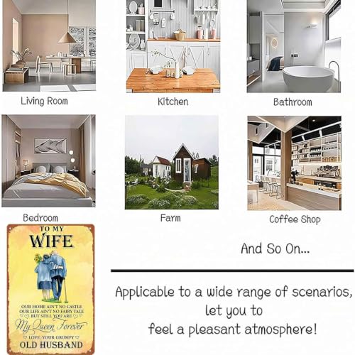 To My Wife My Queen Forever Vintage Aluminum Metal Sign, 8X12In, - Product Imagery