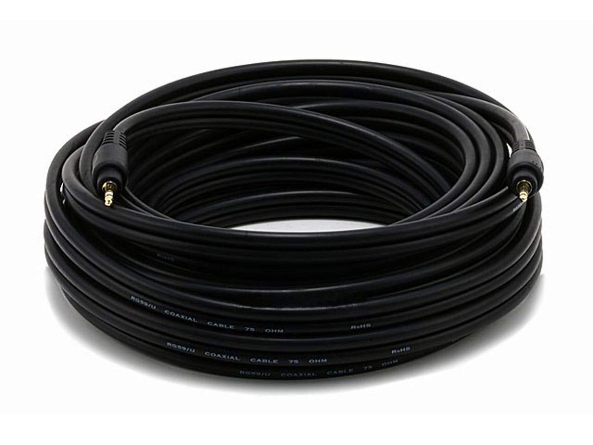 Monoprice Audio Cable - 6 Feet - Black | Premium 3.5mm Stereo Mal by Monoprice - Angle View 5