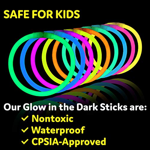 PartySticks Glow Sticks Party Supplies 100pk - 8 Inch Glow in - Product Imagery