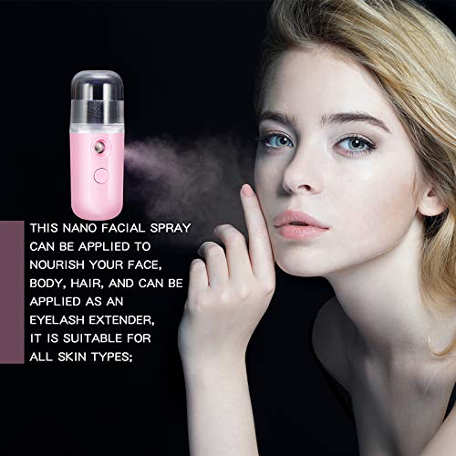 Honoson 2 Pack Nano Facial Mister for Lashes Sprayer,Pink - Product Imagery