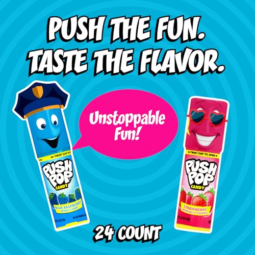 Push Pop Candy Lollipops - Individually Wrapped Variety Candy - Product Imagery