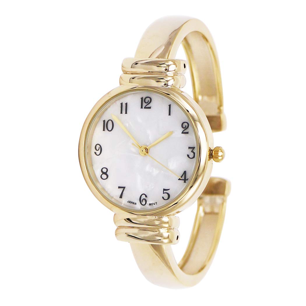 Rosemarie Collections Women s Mother of Pearl Metal Cuff - Rosemarie Collections Official Imagery - 1