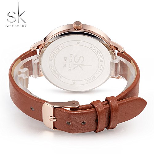 SHENGKE Creative Simplicity Women Watch Genuine Leather Elegant - Product Imagery