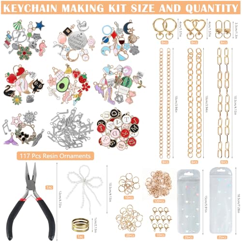 389Pcs Charms Lip Gloss Keychain Making Kit, Charms for Keychain - Product Imagery