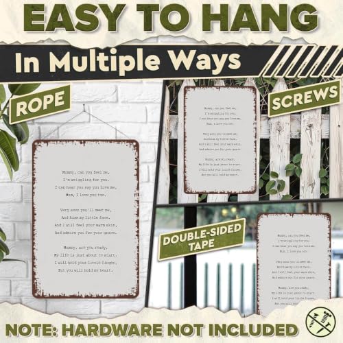 8x12 Inch Aluminum Wall Sign, Vintage Unframed Metal Poster, - Product Imagery