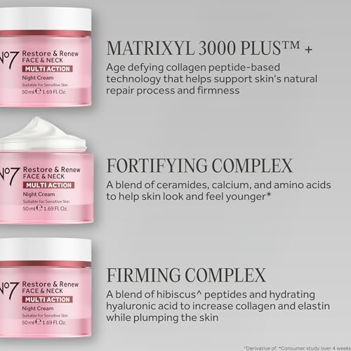 No7 Restore & Renew Sculpting Night Cream for Face & Neck, 1.69 - Product Imagery