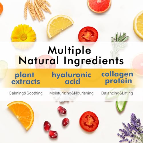 24 Pack Sheet Face Masks Skincare for Women, Hydrating Collagen - Product Imagery