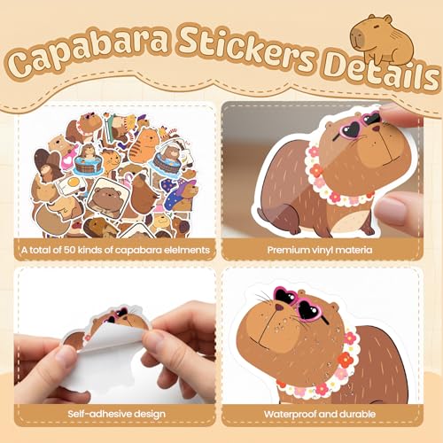 Capybara Stationery Set, 63 Pcs Kawaii School Supplies with - Product Imagery