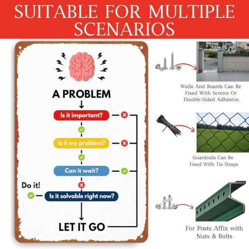 8x12 Inch Aluminum Metal Sign, Problem Solving Decision Flow - Product Imagery
