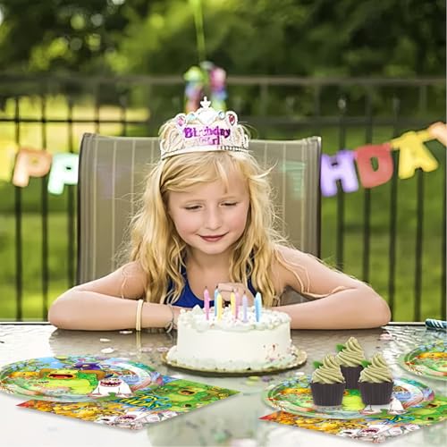 40pcs Singing Monsters Party Supplies include 20 plates, 20 - Product Imagery
