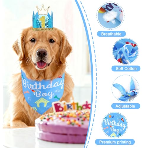 Rensh Dog Birthday Party Supplies, Dog Birthday Bandana Hat with - Product Imagery