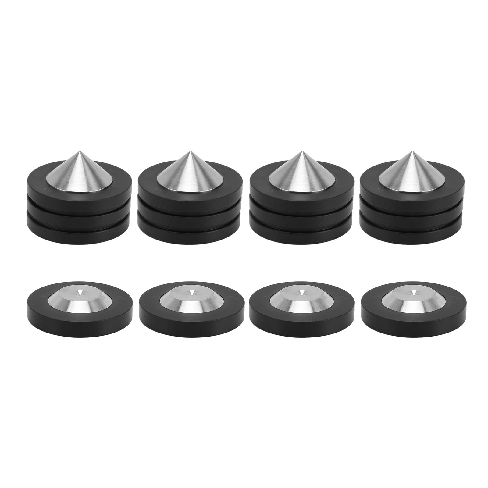 MUTOUXIA 4-piece speaker spike isolation feet pads for HiFi turntables, amplifiers, and CD/DVD players, stainless steel and POM material