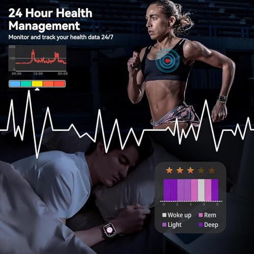 Smart Watch for Men Women, 1.83" HD Touchscreen Fitness Tracker, - Product Imagery
