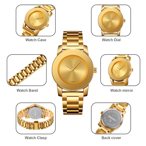 Gosasa Unisex Stainless Steel Quartz Watch, Diamond Accents - Product Imagery