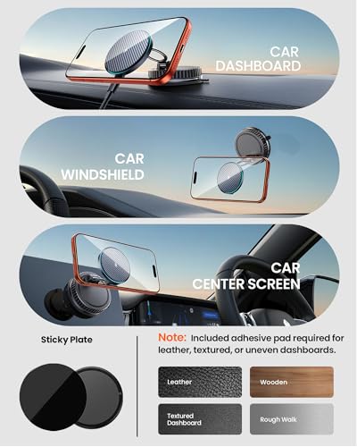 15W MagSafe Car Mount Charger, Vacuum Magnetic Phone Holders for - Product Imagery