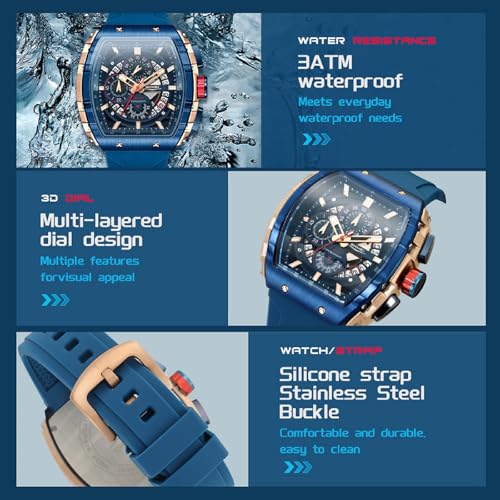 SKMEI Wrist Watches for Men Fashion Mens Big Face Analog Watch - Product Imagery