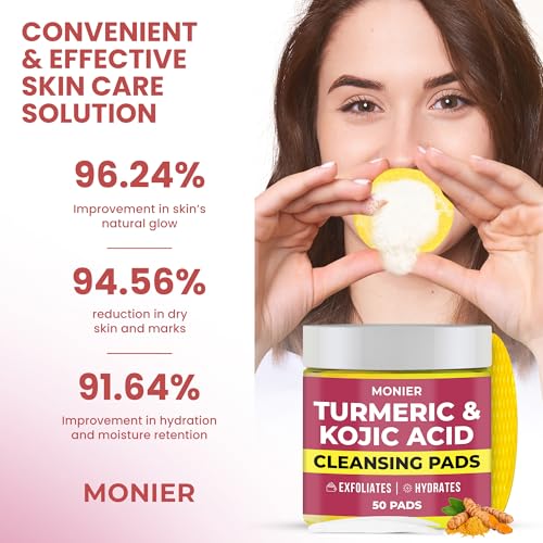 Turmeric Kojic Acid Cleansing Pads for Face Dark Spots - - Product Imagery