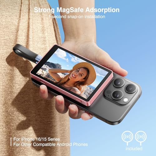TTQ 4K 60fps Vlog Selfie Monitor Screen, Magnetic Phone Vlog - Product Imagery