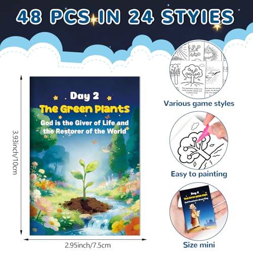 48 PCS Mini Christian Nativity Story Coloring Books Bulk - Product Imagery