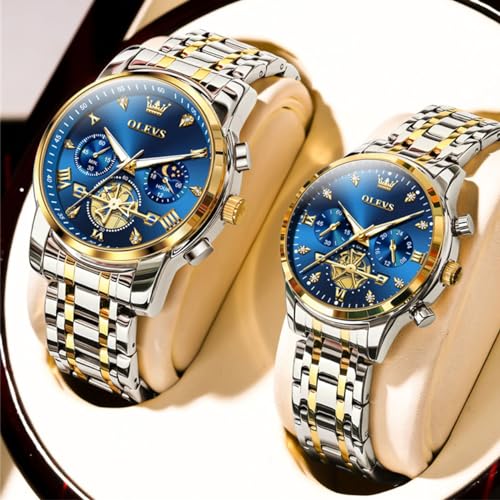 OLEVS Couple Watch His and Her Set Matching Watch Mens Womens - Product Imagery