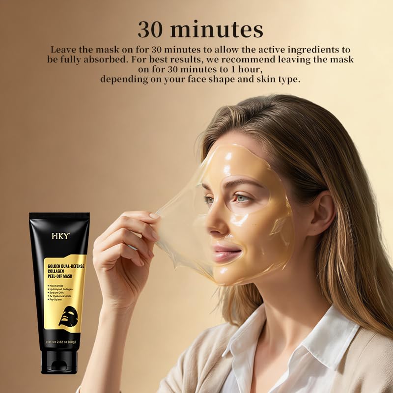 Gold Dual-Anti Collagen Peel Off Face Mask, 7x Hyaluronic Acid - Product Imagery