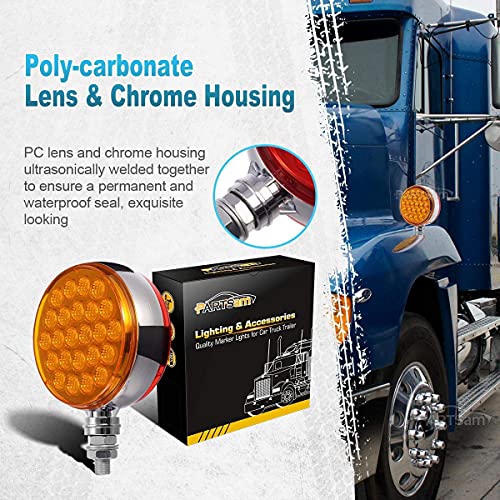 Partsam 5PCS 17LED Cab Marker Amber Top Roof Running Lights + - Product Imagery
