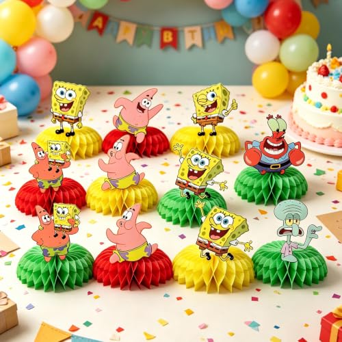 for Spongebob Birthday Party Supplies, 8Pcs Honeycomb - Product Imagery