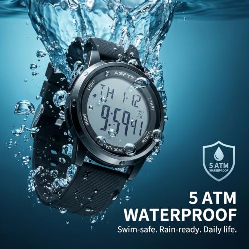 Men Digital Watch, Thin Running Sports Waterproof Outdoor LED - Product Imagery