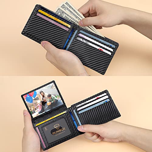 RUNBOX Wallet for Men -Slim Rfid Leather Mens Bifold Novelty - Product Imagery