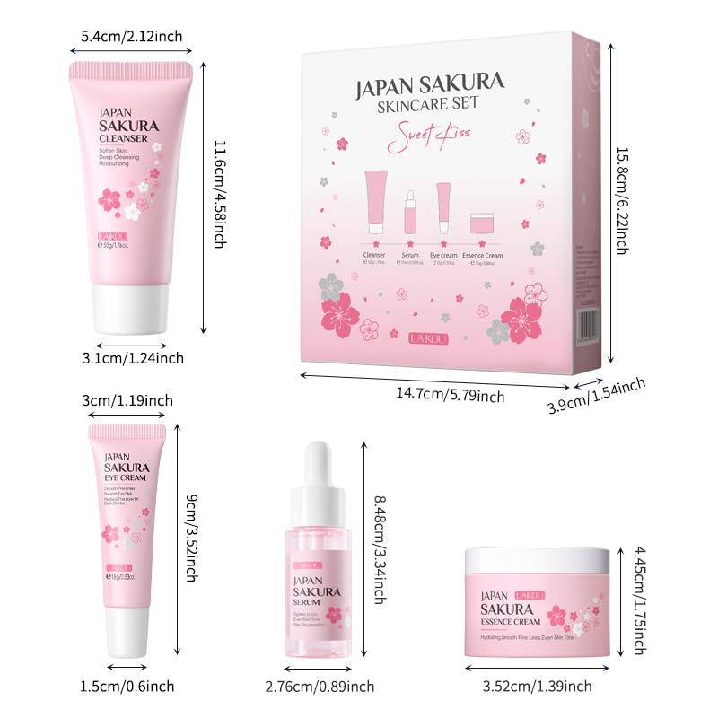 LAIKOU Skin Care Set JAPAN SAKURA Beauty Gift Sets Skin Care Kit - Product Imagery