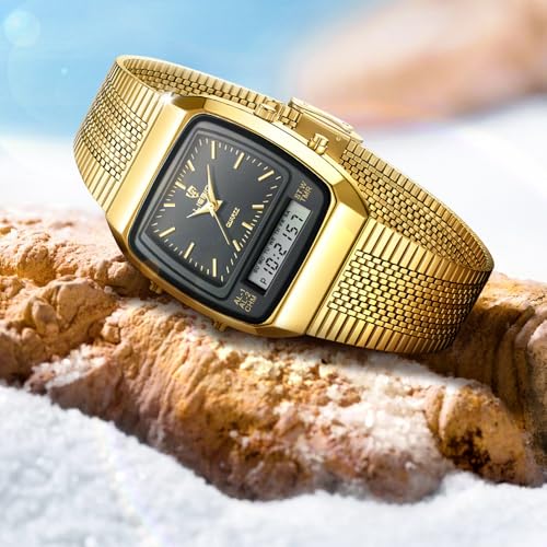 Unisex Men Women Simple Dual Display Dual Movement Analog Quartz - Product Imagery
