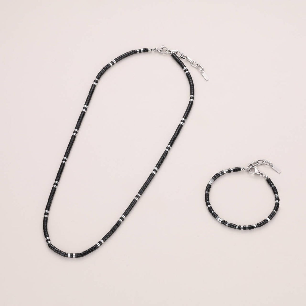 GAVU Black Stone Hematite Heishi Crystal Bracelet Beaded - GAVU Official Imagery - 6