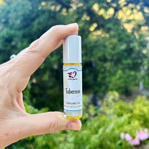 Tuberose Perfume Oil | .03 oz/10 ml Roll On Bottle with Organic - Product Imagery
