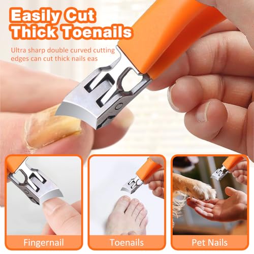 Wide Jaw Opening Anti-Splash Slanted Nail Clipper, Fingernail - Product Imagery