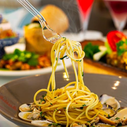Dealusy 360 Count Extra Heavy Duty Clear Plastic Forks Disposable - Product Imagery