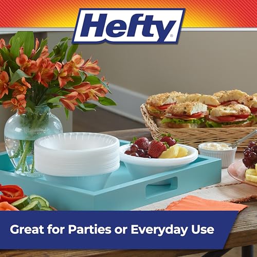 Hefty Everyday Soak Proof Foam Bowls, White, 12oz, 50ct - Product Imagery