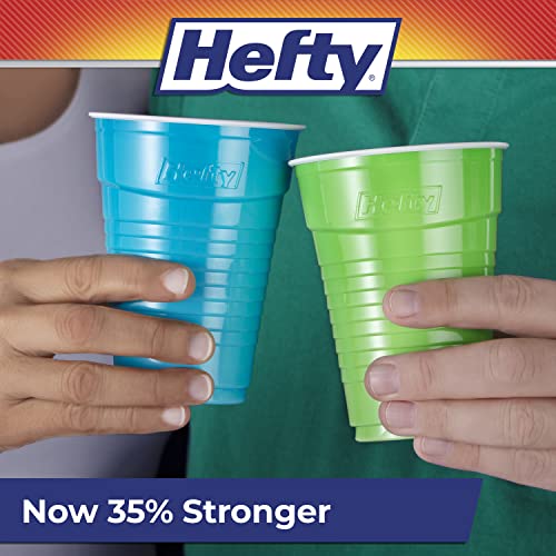 Hefty Party On Disposable Plastic Cups, Assorted, 16 Ounce, 100 - Product Imagery
